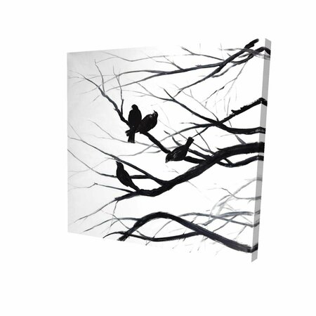 FONDO 16 x 16 in. Birds & Branches Silhouette-Print on Canvas FO2790523